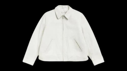 Stussy Garage Cracked Leather Jacket White