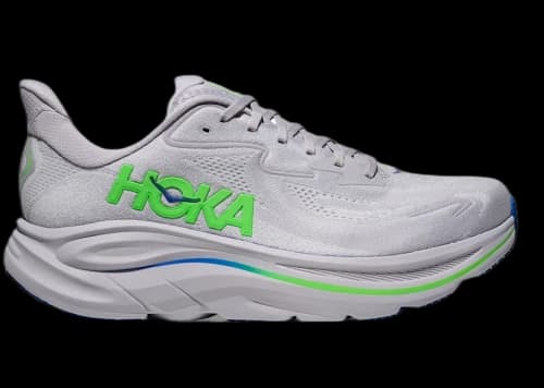 Hoka One One Clifton 10 Ash Grey Neon Green