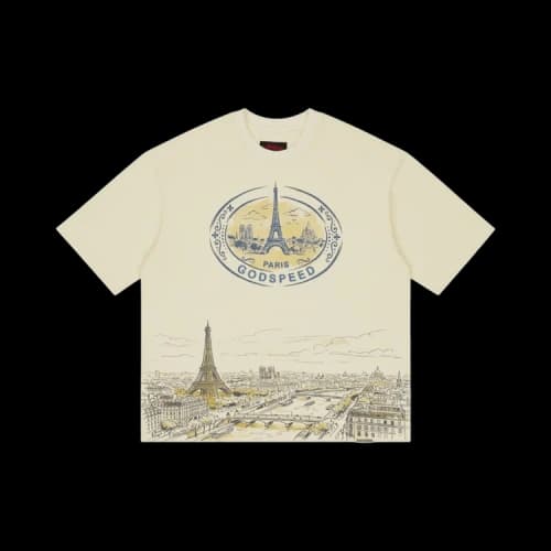 Godspeed Paris Skyline T-Shirt 'Bone'