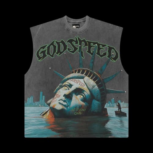 Godspeed Sunken Liberty Sleeveless T-Shirt 'Grey'