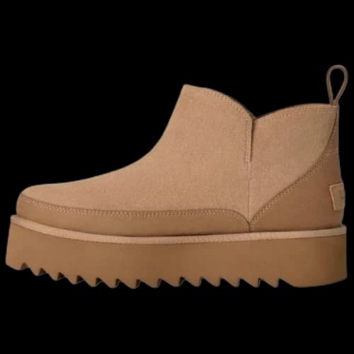 UGG Classic Novelty Cow Split Leather Thermal Snow Boots Women's Sand