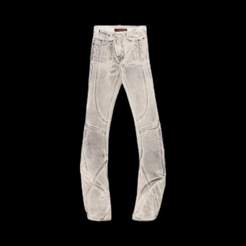 Ottolinger Raw-Edge Drape Denim Pants 'Cream/Black'