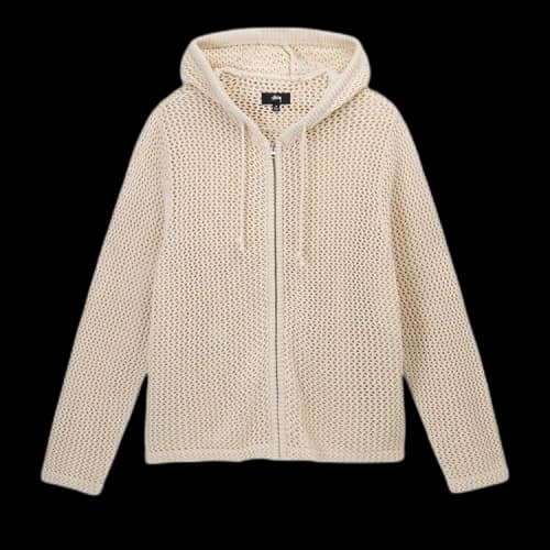 Stussy Mesh Zip Hoodie 'Natural'