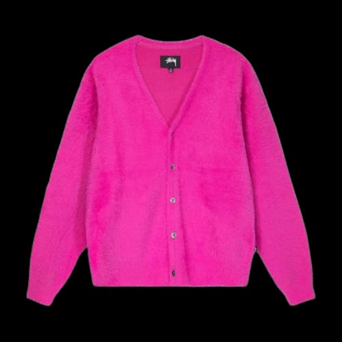 Stussy Shaggy Cardigan 'Fuchsia'
