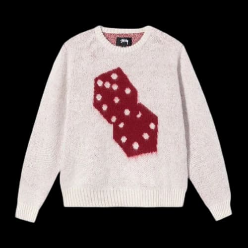 Stussy Dice Mohair Sweater 'Bone'