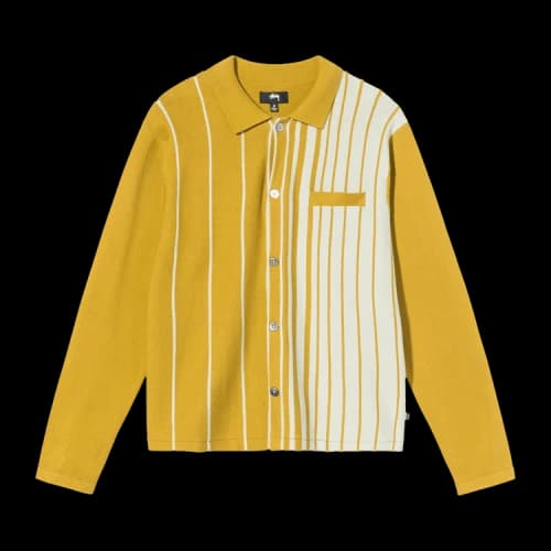 Stussy Striped Knit Shirt 'Mustard'