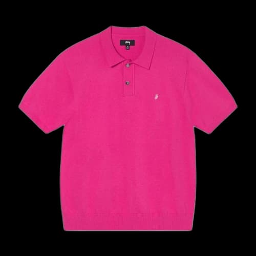 Stussy Classic SS Polo Sweater Hot Pink