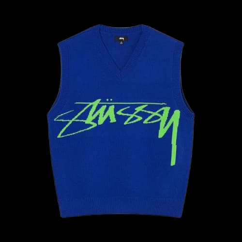 Stussy Sweater Vest 'Blue'