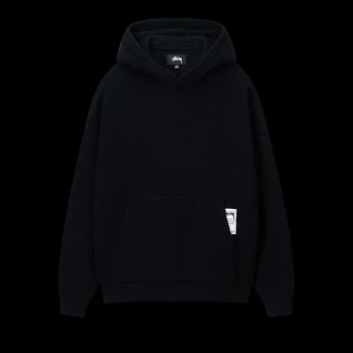 Stussy Cotton Knit Hoodie 'Black'