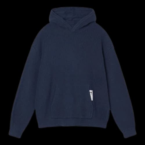 Stussy Cotton Knit Hoodie 'Navy Blue'