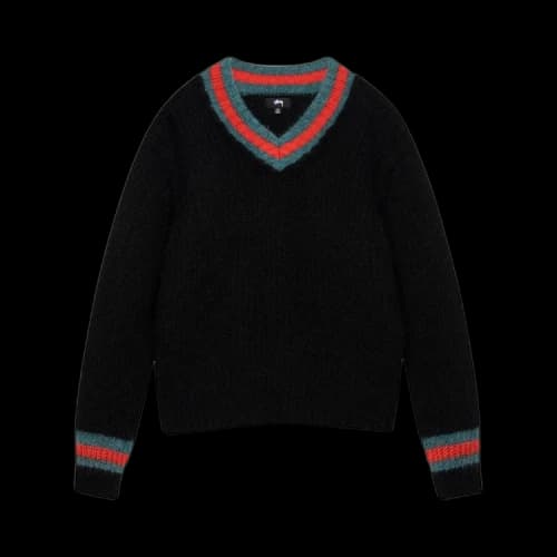 Stussy Mohair Tennis Sweater Black