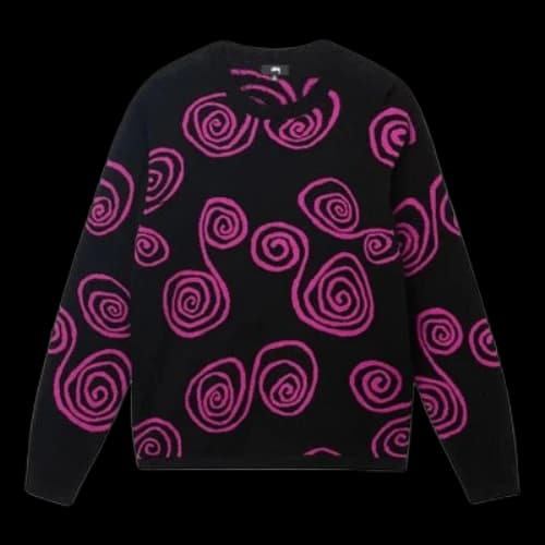 Stussy Spiral Knit Sweater 'Black Purple'