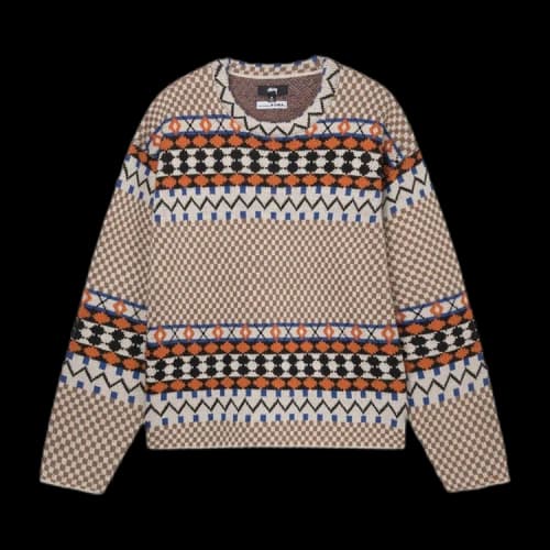 Stussy Jacquard Crew Knitwear Brown