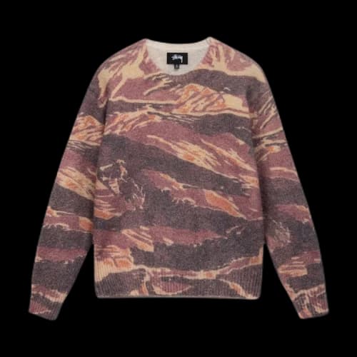 Stussy Tigris Print Sweater Brown
