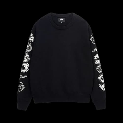 Stussy Sleeve Logo Knit Sweater Black
