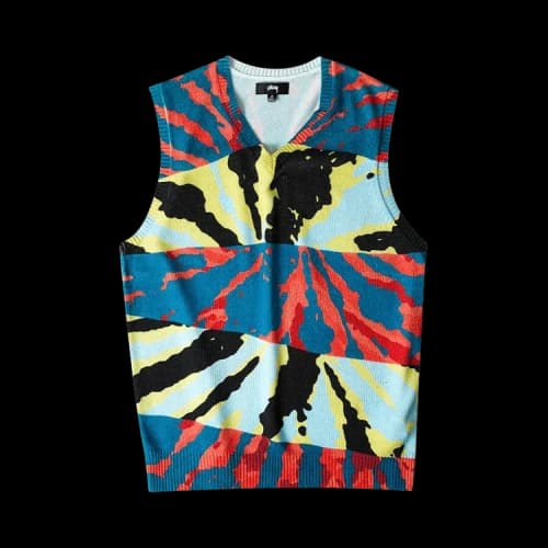 Stussy Printed Sweater Vest 'Blue'