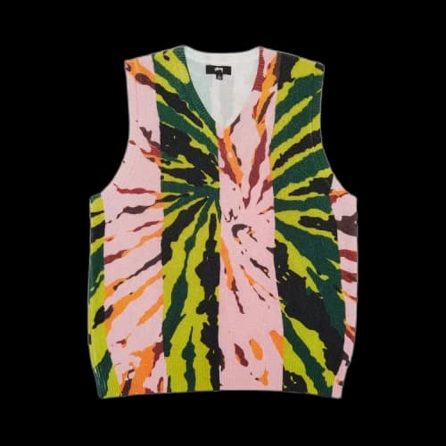 Stussy Printed Sweater Vest Pink
