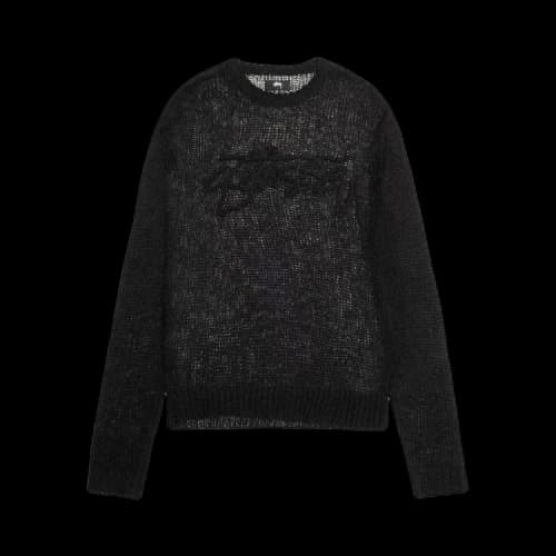 Stussy Loose Knit Logo Sweater Black