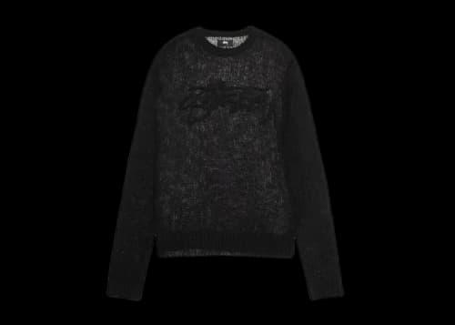 Stussy Loose Knit Logo Sweater Black