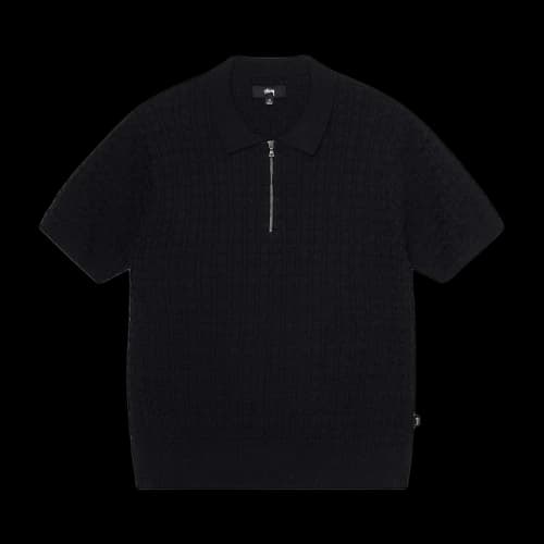 Stussy Half Zip Polo Sweater Black