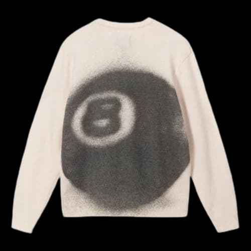 Stussy 8 Ball Spray Sweater 'Ivory'