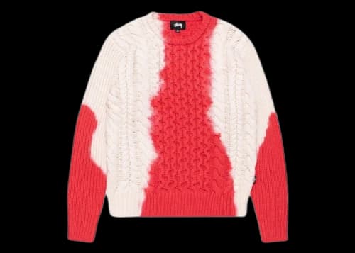 Stussy Tie Dye Fisherman Sweater Red