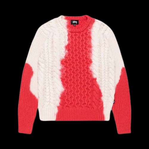 Stussy Tie Dye Fisherman Sweater 'Red'
