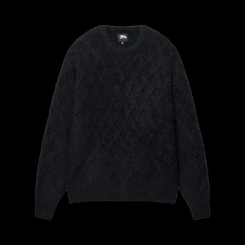 Stussy Fuzzy Lattice Crew Sweater 'Black'