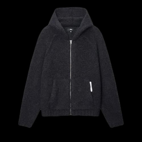 Stussy Chunky Knit Zip Hoodie Black
