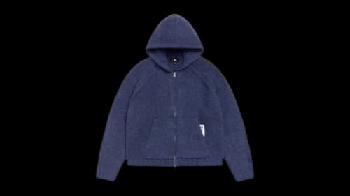 Stussy Chunky Knit Zip Hoodie (FW25) Blue