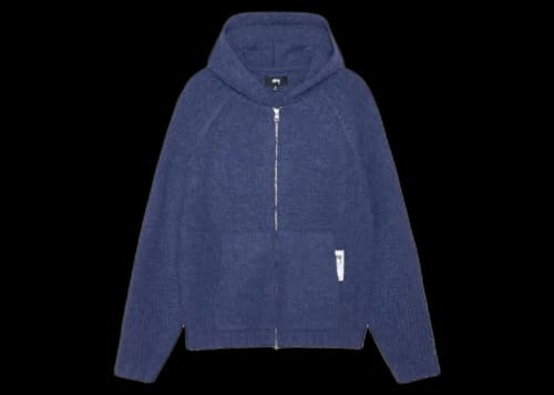 Stussy Chunky Knit Zip Hoodie Terracotta