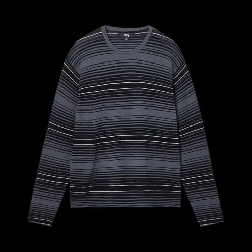 Stussy Horizontal Stripe Sweater 'Charcoal'