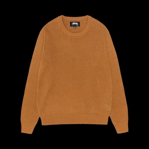 Stussy Surfman Icon Cotton Linen Crew Brown