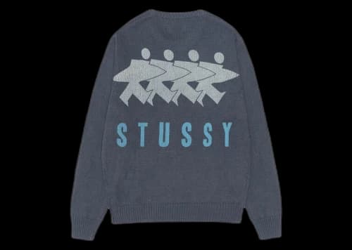 Stussy Surfman Icon Cotton Linen Crew Dusty Blue