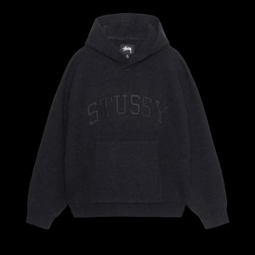 Stussy Felt Patch Knit Hoodie 'Black'