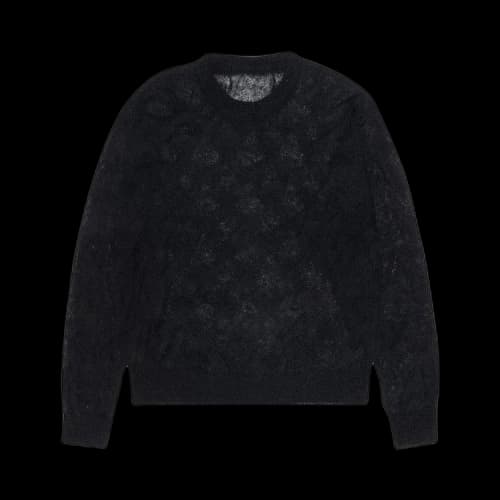 Stussy Loose Knit Cross Cable Sweater Black