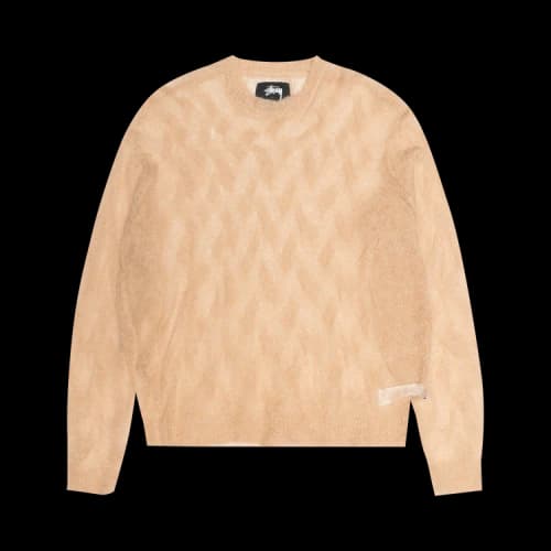 Stussy Loose Knit Cross Cable Sweater Sand