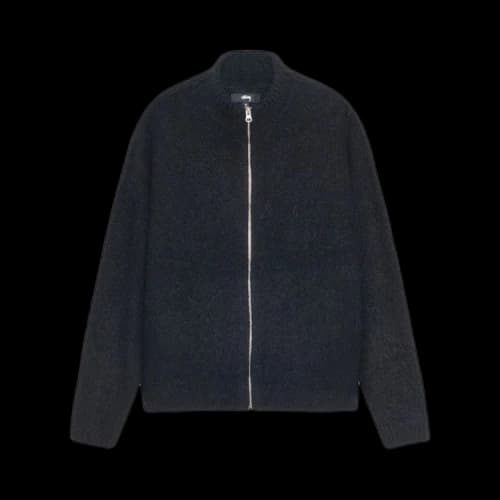 Stussy Full Zip Brushed Merino Sweater Black