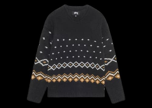 Stussy Roll Neck Fairisle Sweater Orange
