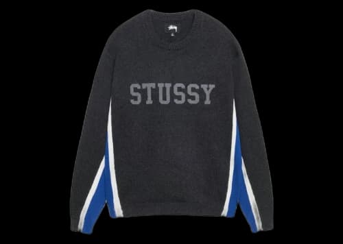 Stussy Contrast Stripe Crew Charcoal