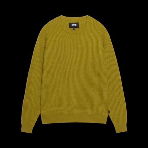 Stussy Waffle Knit Cashmere Crew 'Moss'