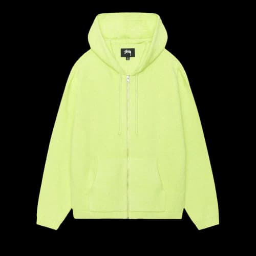 Stussy Hooded Zip Sweater 'Faded Lime'
