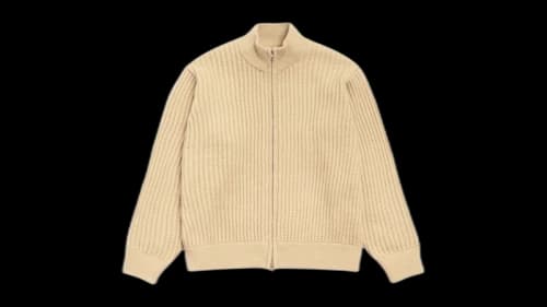 Stussy Lambs Wool Zip Sweater Sand