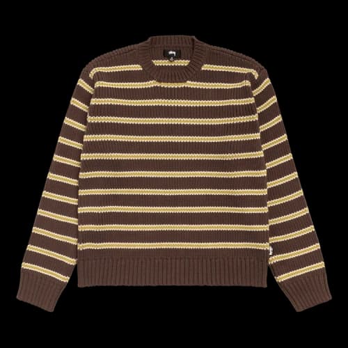 Stussy Stripe Knit Crew 'Forest'