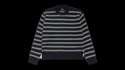Stussy Chunky Cotton Stripe Sweater Ocean
