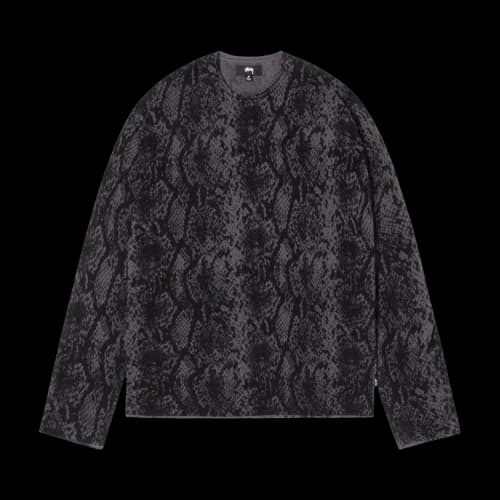 Stussy Python Knit Crew 'Charcoal'