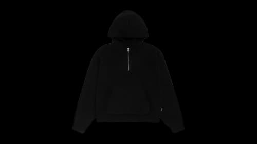Stussy Quarter Zip Knit Hoodie Black