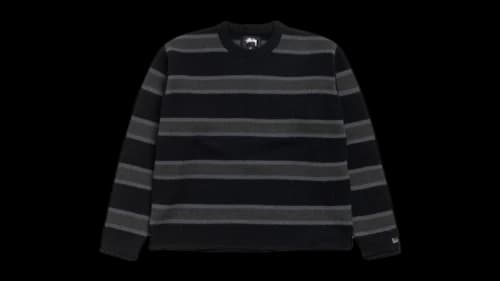 Stussy Striped Wool Sweater Black