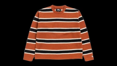 Stussy Striped Wool Sweater Umber