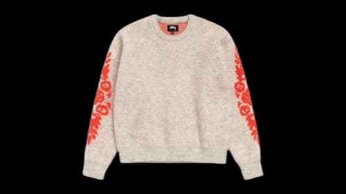 Stussy Mohair Flower Sweater Grey Heather